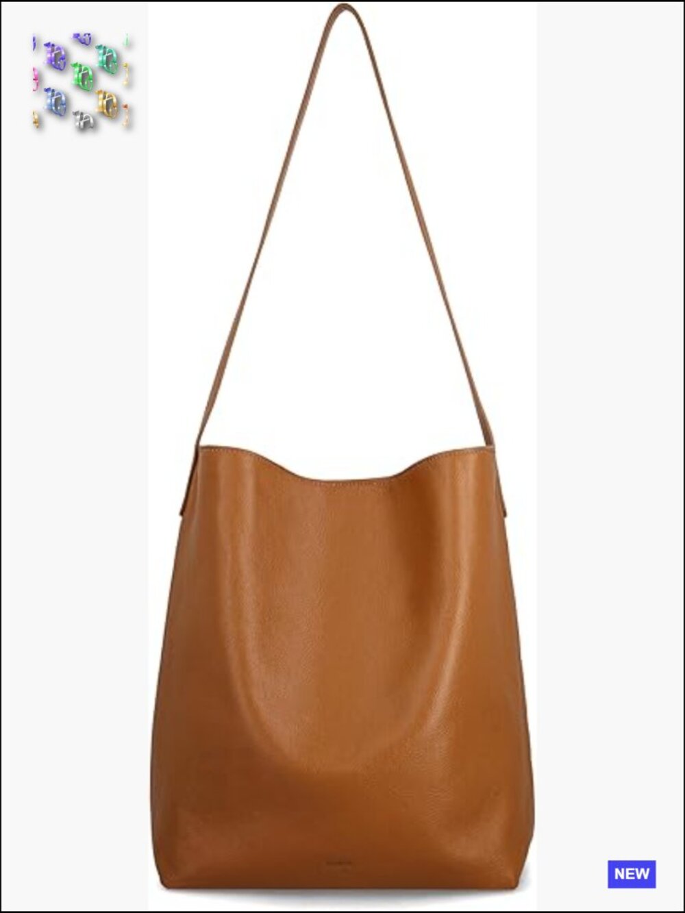Slouchy Full Grain Leather Shoulder Bucket Tote Bag Laptop Fit Handcrafted